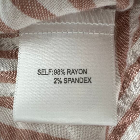 Jane & Delancey Striped Button Front Women's Short Sleeve Top Size Medium - Picture 9 of 12